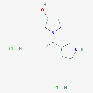molecular formula C10H22Cl2N2O B1486183 1-[1-(3-Pyrrolidinyl)ethyl]-3-pyrrolidinol dihydrochloride CAS No. 2203015-31-8