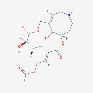 [(2E)-2-[(1R,6S,7R,11Z)-7-hydroxy-6,7,14-trimethyl-3,8,17-trioxo-2,9-dioxa-14-azabicyclo[9.5.1]heptadec-11-en-4-ylidene]ethyl] acetate