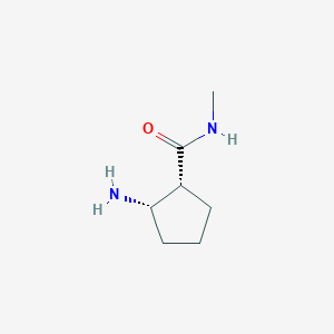 molecular formula C7H14N2O B148619 环戊烷甲酰胺，2-氨基-N-甲基-，(1R,2S)-rel-(9CI) CAS No. 135053-13-3