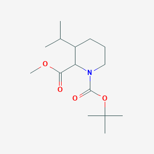 molecular formula C15H27NO4 B1486190 1-(tert-Butyl) 2-methyl 3-isopropyl-1,2-piperidinedicarboxylate CAS No. 2197416-18-3