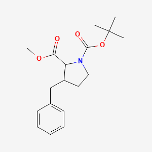 molecular formula C18H25NO4 B1486191 1-(tert-Butyl) 2-methyl 3-benzyl-1,2-pyrrolidinedicarboxylate CAS No. 2197423-39-3