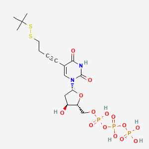 molecular formula C17H27N2O14P3S2 B14861910 Uridine 5'-(tetrahydrogen triphosphate),2'-deoxy-5-[4-[(1,1-dimethylethyl)dithio]-1-butynyl]- 