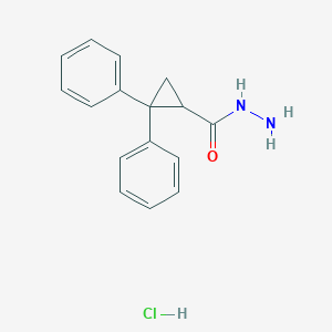 molecular formula C16H17ClN2O B1486192 2,2-Diphenylcyclopropanecarbohydrazide hydrochloride CAS No. 2205384-67-2