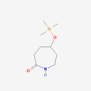 molecular formula C9H19NO2Si B1486194 5-[(Trimethylsilyl)oxy]-2-azepanone CAS No. 2168924-97-6