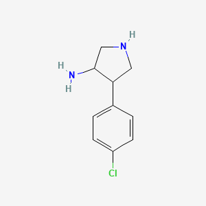 molecular formula C10H13ClN2 B14861994 4-(4-Chlorophenyl)pyrrolidin-3-amine 