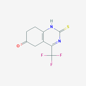 molecular formula C9H7F3N2OS B14862005 5,6,7,8-Tetrahydro-2-mercapto-6-oxo-4-(trifluoromethyl)quinazoline 