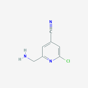 molecular formula C7H6ClN3 B14862014 2-(Aminomethyl)-6-chloroisonicotinonitrile 