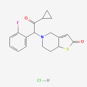 5-(alpha-Cyclopropylcarbonyl-2-fluorobenzyl)-2-oxo-2,4,5,6,7,7a-hexahydro thieno[3,2-c] pyridine hydrochloride