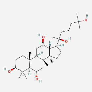 molecular formula C30H54O5 B14862026 (3S,5R,6S,8R,9R,10R,12R,13R,14R,17S)-17-[(2S)-2,6-dihydroxy-6-methylheptan-2-yl]-4,4,8,10,14-pentamethyl-2,3,5,6,7,9,11,12,13,15,16,17-dodecahydro-1H-cyclopenta[a]phenanthrene-3,6,12-triol 