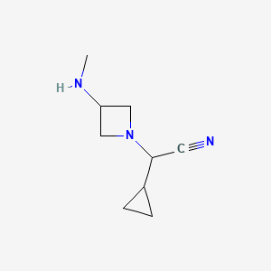 molecular formula C9H15N3 B14862034 2-Cyclopropyl-2-(3-(methylamino)azetidin-1-yl)acetonitrile 