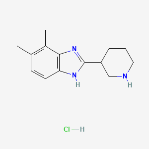 molecular formula C14H20ClN3 B1486206 4,5-Dimethyl-2-(3-piperidinyl)-1H-benzimidazole hydrochloride CAS No. 2204562-40-1