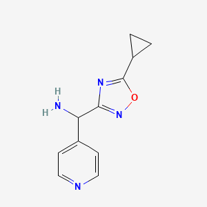 (5-Cyclopropyl-1,2,4-oxadiazol-3-yl)(pyridin-4-yl)methanamine