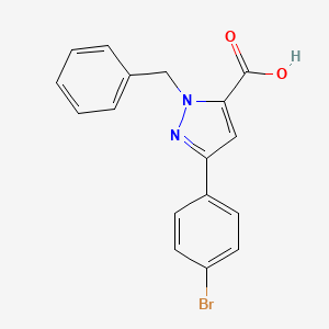 molecular formula C17H13BrN2O2 B14862087 1-Benzyl-3-(4-bromophenyl)-1H-pyrazole-5-carboxylic acid 