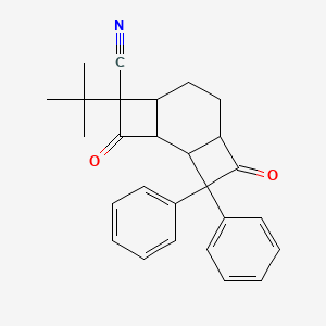 molecular formula C27H27NO2 B14862115 4-(Tert-butyl)-3,9-dioxo-10,10-diphenyltricyclo[6.2.0.02,5]decane-4-carbonitrile 