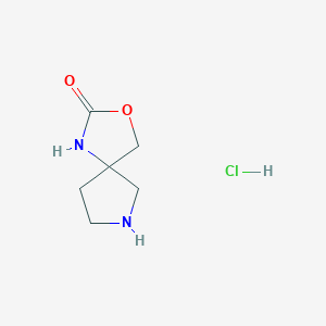 molecular formula C6H11ClN2O2 B1486212 3-Oxa-1,7-diazaspiro[4.4]nonan-2-one hydrochloride CAS No. 2205504-70-5