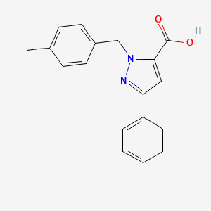 1-(4-Methylbenzyl)-3-p-tolyl-1H-pyrazole-5-carboxylic acid