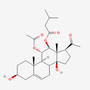 molecular formula C28H42O7 B14862156 [(3S,9S,10R,11S,12S,13S,14S,17S)-17-acetyl-11-acetyloxy-3,14-dihydroxy-10,13-dimethyl-1,2,3,4,7,8,9,11,12,15,16,17-dodecahydrocyclopenta[a]phenanthren-12-yl] 3-methylbutanoate 