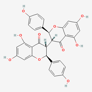 (2S,3R)-3-[(2S,3R)-5,7-dihydroxy-2-(4-hydroxyphenyl)-4-oxo-2,3-dihydrochromen-3-yl]-5,7-dihydroxy-2-(4-hydroxyphenyl)-2,3-dihydrochromen-4-one