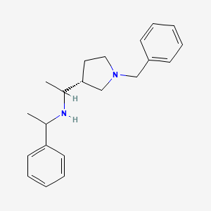 molecular formula C21H28N2 B1486218 1-[(3R)-1-Benzylpyrrolidinyl]-N-[(1R)-1-phenylethyl]-1-ethanamine CAS No. 2197190-25-1
