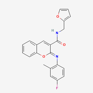 (2Z)-2-[(4-fluoro-2-methylphenyl)imino]-N-(furan-2-ylmethyl)-2H-chromene-3-carboxamide