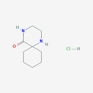 molecular formula C9H17ClN2O B1486222 1,4-Diazaspiro[5.5]undecan-5-one hydrochloride CAS No. 2205504-62-5
