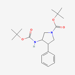 molecular formula C20H30N2O4 B1486223 tert-Butyl 3-[(tert-butoxycarbonyl)amino]-4-phenyl-1-pyrrolidinecarboxylate CAS No. 2203015-45-4