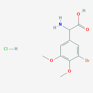 molecular formula C10H13BrClNO4 B14862248 2-Amino-2-(3-bromo-4,5-dimethoxyphenyl)acetic acid hydrochloride 