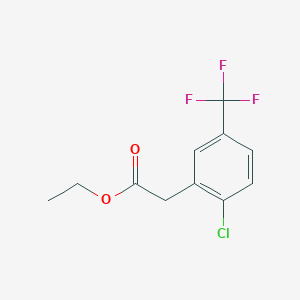 molecular formula C11H10ClF3O2 B14862277 Ethyl 2-chloro-5-(trifluoromethyl)phenylacetate 