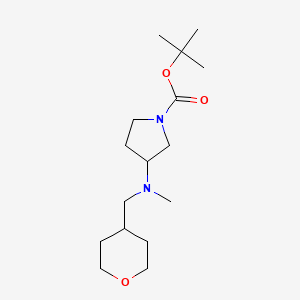 molecular formula C16H30N2O3 B1486228 tert-Butyl 3-[methyl(tetrahydro-2H-pyran-4-ylmethyl)amino]-1-pyrrolidinecarboxylate CAS No. 2203842-95-7