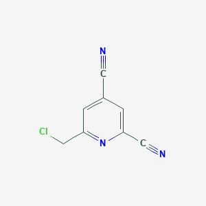 molecular formula C8H4ClN3 B14862291 6-(Chloromethyl)pyridine-2,4-dicarbonitrile 