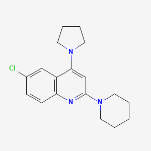 6-Chloro-2-(piperidin-1-yl)-4-(pyrrolidin-1-yl)quinoline