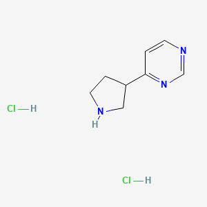 molecular formula C8H13Cl2N3 B1486234 4-(3-Pyrrolidinyl)pyrimidine dihydrochloride CAS No. 2203015-61-4
