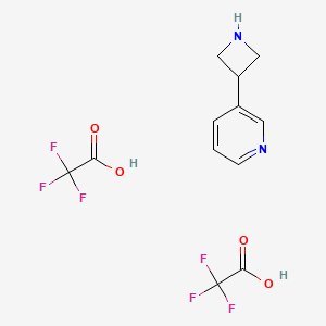 molecular formula C12H12F6N2O4 B1486235 3-(3-Azetidinyl)pyridine trifluoroacetate (1:2) CAS No. 1485070-45-8