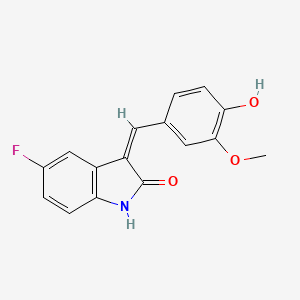molecular formula C16H12FNO3 B1486237 5-Fluoro-3-(4-hydroxy-3-methoxybenzylidene)-1,3-dihydro-2H-indol-2-one CAS No. 2209552-92-9