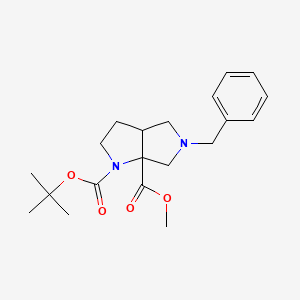 molecular formula C20H28N2O4 B1486242 1-(叔丁基) 6a-甲基 5-苄基六氢吡咯并[3,4-b]吡咯-1,6a-二羧酸酯 CAS No. 2208787-30-6