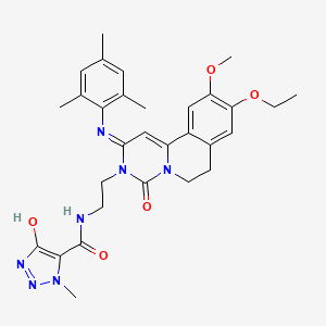 molecular formula C30H35N7O5 B14862435 N-[2-[9-ethoxy-10-methoxy-4-oxo-2-(2,4,6-trimethylphenyl)imino-6,7-dihydropyrimido[6,1-a]isoquinolin-3-yl]ethyl]-5-hydroxy-3-methyltriazole-4-carboxamide 