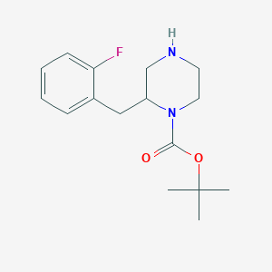 molecular formula C16H23FN2O2 B14862447 Tert-butyl 2-(2-fluorobenzyl)piperazine-1-carboxylate 