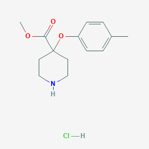 molecular formula C14H20ClNO3 B1486245 Methyl 4-(4-methylphenoxy)-4-piperidinecarboxylate hydrochloride CAS No. 2208787-45-3