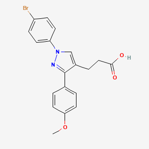 molecular formula C19H17BrN2O3 B14862456 3-(1-(4-Bromophenyl)-3-(4-methoxyphenyl)-1H-pyrazol-4-yl)propanoic acid 