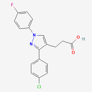 3-(3-(4-Chlorophenyl)-1-(4-fluorophenyl)-1H-pyrazol-4-yl)propanoic acid