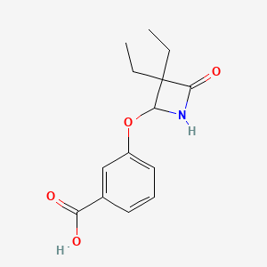 molecular formula C14H17NO4 B1486249 3-[(3,3-Diethyl-4-oxo-2-azetidinyl)oxy]benzoic acid CAS No. 2204587-76-6