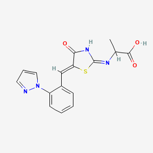 2-{[4-oxo-5-{(Z)-[2-(1H-pyrazol-1-yl)phenyl]methylidene}-1,3-thiazol-2(4H)-yl]amino}propanoic acid