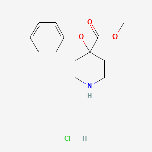molecular formula C13H18ClNO3 B1486250 Methyl 4-phenoxy-4-piperidinecarboxylate hydrochloride CAS No. 2206968-80-9