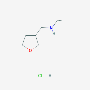 molecular formula C7H16ClNO B1486257 N-(Tetrahydro-3-furanylmethyl)-1-ethanamine hydrochloride CAS No. 2206967-57-7