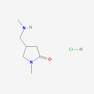 molecular formula C7H15ClN2O B1486269 1-Methyl-4-[(methylamino)methyl]-2-pyrrolidinone hydrochloride CAS No. 2203015-59-0