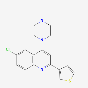 molecular formula C18H18ClN3S B14862705 6-Chloro-4-(4-methylpiperazin-1-yl)-2-(thiophen-3-yl)quinoline 