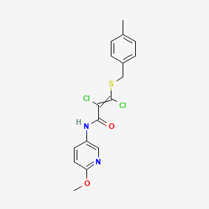 (Z)-2,3-dichloro-N-(6-methoxypyridin-3-yl)-3-(4-methylbenzylthio)acrylamide