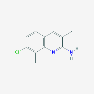 molecular formula C11H11ClN2 B14862817 2-Amino-7-chloro-3,8-dimethylquinoline 