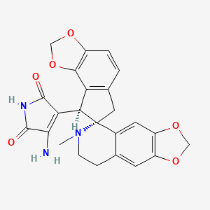 3-amino-4-[(7S,8R)-6'-methylspiro[6,8-dihydrocyclopenta[g][1,3]benzodioxole-7,5'-7,8-dihydro-[1,3]dioxolo[4,5-g]isoquinoline]-8-yl]pyrrole-2,5-dione