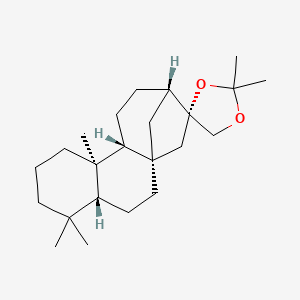 molecular formula C23H38O2 B14862922 (1'S,4R,4'R,9'R,10'R,13'S)-2,2,5',5',9'-pentamethylspiro[1,3-dioxolane-4,14'-tetracyclo[11.2.1.01,10.04,9]hexadecane] 